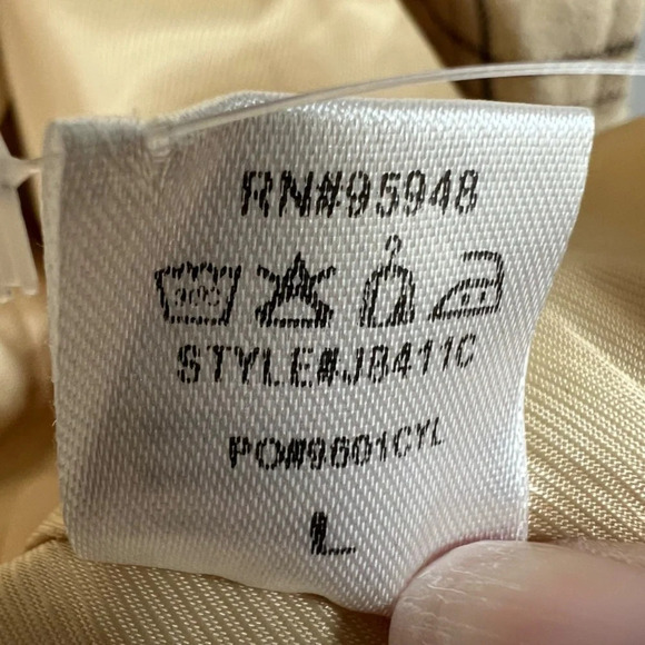 Cozy Co Women's Harper Plaid Jacket Beige Button Up Lined Shacket Layering Large - Picture 9 of 13